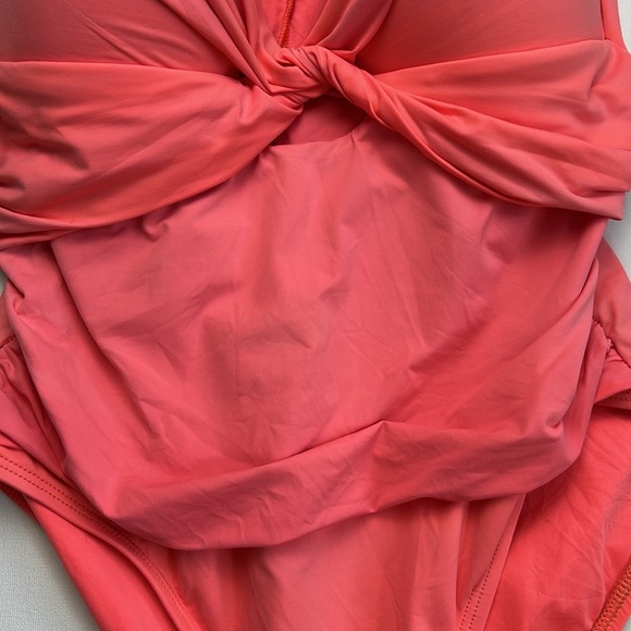 La Blanca Pink One Piece Swimsuit with Plunging V-Neck - 12 - Picture 4 of 9